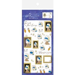 限定 透明シールシート 真珠の耳飾りのウサ Museum Animals QS203