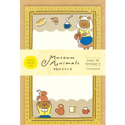 限定 ミニレター セット牛乳をそそぐま Museum Animals LT677