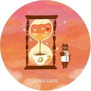 限定 缶バッジミラー 夕方 SORACAFE QE70