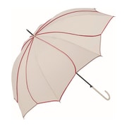 長傘 婦人用 晴雨兼用 フラワーフォルム 60cm ジャンプ式 UVカット加工 耐風仕様 スリムタイプ ベージュ 13350