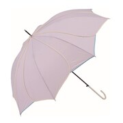 長傘 婦人用 晴雨兼用 フラワーフォルム 60cm ジャンプ式 UVカット加工 耐風仕様 スリムタイプ パープル 13350