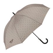 長傘 婦人用 晴雨兼用 ミディアムドット 65cm ジャンプ式 UVカット加工 ブラウン 13590