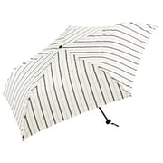折りたたみ傘 晴雨兼用 90g ストライプ 50cm 手開き式 UVカット加工 カーボン5本骨 軽量 ベージュ 12040