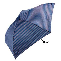 折りたたみ傘 縦ストライプ 105g 55cm 手開き式 カーボン5本骨 軽量 ネイビー 12100