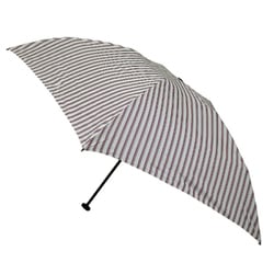 折りたたみ傘 縦ストライプ 105g 55cm 手開き式 カーボン5本骨 軽量 ベージュ 12100