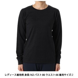 ウールクルーロングスリーブ Wool Crew Long Sleeves GCW84435 ブラック BK サイズ2 [コンディショニングウェア シャツ レディース]