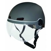自転車 ヘルメット 中学生~大人用 ソフトシェル Lサイズ 頭囲54~60cm未満 シールド付き SG規格 マットグレー Cabeza Y-6498