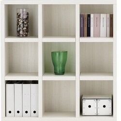 【完成品】書棚 ブックシェルフ ラチスシリーズ ホワイトウッド FHS-110L