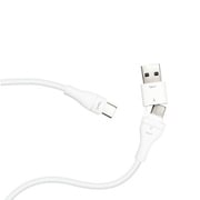 Type-A変換アダプター付 USB Type-C(CtoC)ふわふわケーブル 1m ホワイト(WH) CCJ-CA1M WH