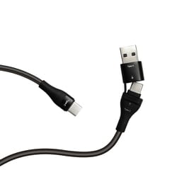 Type-A変換アダプター付 USB Type-C（CtoC）ふわふわケーブル 1m ブラック（BK）グレー（GY） CCJ-CA1M BK