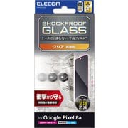 PM-P241FLGZ [Google Pixel 8a用 ガラスフィルム 指紋認証対応 高透明 衝撃吸収 強化ガラス 表面硬度10H 指紋防止 飛散防止 気泡防止 SHOCKPROOF]