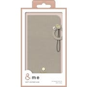PM-P241PLFJM2GB [Google Pixel 8a用 ケース レザー カバー 手帳型 マグネット フラップ 衝撃吸収 ワイヤレス充電可 スタンド機能付 フィンガーストラップ付 ミラー付 ＆me グレージュ]