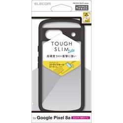 PM-P241TSLFCBK [Google Pixel 8a用 ケース ハイブリッド カバー 衝撃吸収 軽量 薄型 カメラレンズ保護設計 ワイヤレス充電可 ストラップホール付 背面クリア ストラップホールシート付 TOUGH SLIM LITE ブラック]