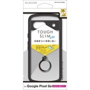 PM-P241TSLFCRBK [Google Pixel 8a用 ケース ハイブリッド カバー 衝撃吸収 軽量 薄型 カメラレンズ保護設計 ストラップホール付 リング付 スタンド機能付 背面クリア ストラップホールシート付 TOUGH SLIM LITE ブラック]
