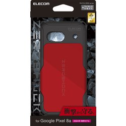 PM-P241ZERORD [Google Pixel 8a用 ケース ハイブリッド カバー 衝撃吸収 カメラレンズ保護設計 ワイヤレス充電可 ストラップホール付 ZEROSHOCK レッド]