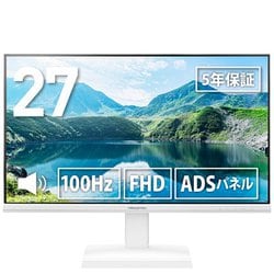 ワイド液晶ディスプレイ/27型/FullHD(1920×1080)/ADSパネル/非光沢/100Hz/ホワイト PTF-B271W-WH