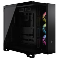 iCUE LINK 6500X RGB TG Black デュアルチャンバー設計 ピラーレス 強化ガラス製 フロント・サイドパネル RXファン搭載 ATX対応 ミドルタワー PCケース ブラック CC-9011269-WW