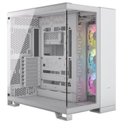 iCUE LINK 6500X RGB TG White デュアルチャンバー設計 ピラーレス 強化ガラス製 フロント・サイドパネル RXファン搭載 ATX対応 ミドルタワー PCケース ホワイト CC-9011270-WW