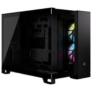 iCUE LINK 2500X RGB TG Black デュアルチャンバー設計 ピラーレス 強化ガラス製 フロント・サイドパネル RXファン搭載 Micro-ATX ミドルタワー PCケース ブラック CC-9011267-WW