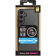 Galaxy A55 5G(SC-53E)用 ケース ソフト カバー 衝撃吸収 カメラレンズ保護設計 ワイヤレス充電可 メタリックフレーム 極限設計 メタリックブラック PM-G243UCTMKBK