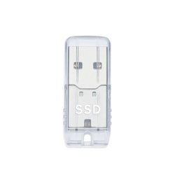 外付けSSD ポータブル 500GB USB 3.2 Gen2対応 USB-A接続 クリア PHD-USSD-500G