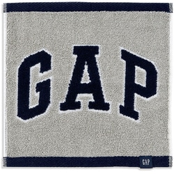 GAP ロゴ 25cm×25cm グレー タオルハンカチ 54-0080050