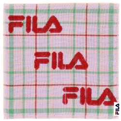 49-1070050 [FILA ロゴチェック 25cm×25cm パープル タオルハンカチ]