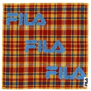 49-1070050 [FILA ロゴチェック 25cm×25cm レッド タオルハンカチ]