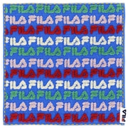 49-1080050 [FILA メニーロゴ 25cm×25cm ブルー タオルハンカチ]