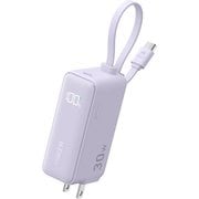 Anker Power Bank 30W Fusion Built-In USB-C ケーブル パープル A1636NV1