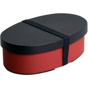 TW-20 [山中塗曲げわっぱ風お弁当箱 小判型 中フタ付き 500ml 朱色]
