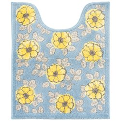 Floria トイレマット ロング ブルー