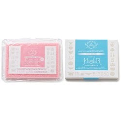 サンサンスポンジお試しセット サンサンスポンジ1個 食器用固形洗剤ハイアール100g ピンク ソフト スポンジ キッチンスポンジ 食器用スポンジ