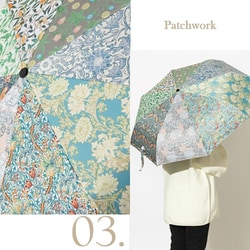 日傘 折りたたみ傘 晴雨兼用 Patchwork 55cm 自動開閉式 UVカット加工 UPF40＋ Jubilee-umbF001-Morris003