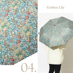 日傘 折りたたみ傘 晴雨兼用 Golden Lily 55cm 自動開閉式 UVカット加工 UPF40＋ Jubilee-umbF001-Morris004