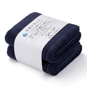 ハイドロ銀チタン 厚手タイプ バスタオル2枚セット 60cm×120cm ネイビー 61-5039301