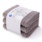 ハイドロ銀チタン 厚手タイプ スリムバスタオル3枚セット 34cm×120cm グレー 61-5039302