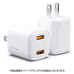 USB AC充電器 Revo 12 Duo 2.4A USB-A×2ポート 折りたたみ式プラグ ホワイト V2078