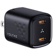 USB急速充電器 Revo 30 Duo C+C USB PD(パワーデリバリー)対応 30W USB-C×2ポート 折りたたみ式プラグ ブラック V2095