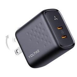 USB急速充電器 Revo 35 Duo C＋C USB PD（パワーデリバリー）対応 35W USB-C×2ポート 折りたたみ式プラグ ブラック V2137