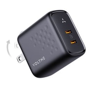 USB急速充電器 Revo 35 Duo C+C USB PD(パワーデリバリー)対応 35W USB-C×2ポート 折りたたみ式プラグ ブラック V2137