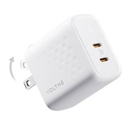 USB急速充電器 Revo 35 Duo C+C USB PD(パワーデリバリー)対応 35W USB-C×2ポート 折りたたみ式プラグ ホワイト V2138
