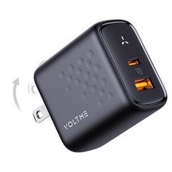 USB急速充電器 Revo 35 Duo A＋C 35W USB-C×1/USB-A×1 折りたたみ式プラグ ブラック V2139