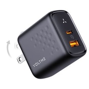 USB急速充電器 Revo 35 Duo A+C 35W USB-C×1/USB-A×1 折りたたみ式プラグ ブラック V2139