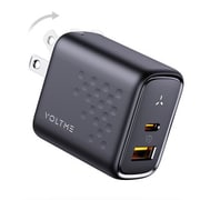 USB急速充電器 Revo 45 Duo A+C USB PD(パワーデリバリー)対応 45W USB-C×1/USB-A×1 折りたたみ式プラグ ブラック V2143