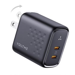 USB急速充電器 Revo 45 Duo C＋C USB PD（パワーデリバリー）対応 45W USB-C×2ポート 折りたたみ式プラグ ブラック V2141