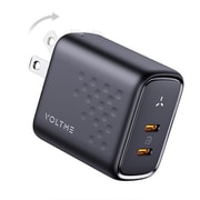 USB急速充電器 Revo 45 Duo C+C USB PD(パワーデリバリー)対応 45W USB-C×2ポート 折りたたみ式プラグ ブラック V2141