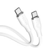 モスシリーズシリコン 充電ケーブル USB-C&USB-C 60W ホワイト 1m C2130