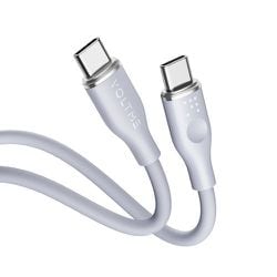 モスシリーズシリコン 充電ケーブル USB-C＆USB-C 60W グレー 1m C2134