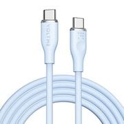 モスシリーズシリコン 充電ケーブル USB-C&USB-C 60W ブルー 1.8m C2137